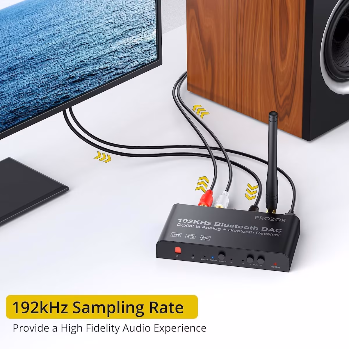 Digital til analog konverter 192KHz Bluetooth DAC Stereo