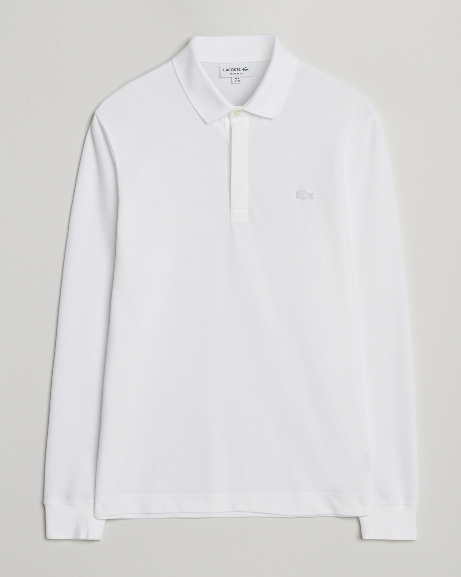 Lacoste Paris Long Sleeve Polo Piké White