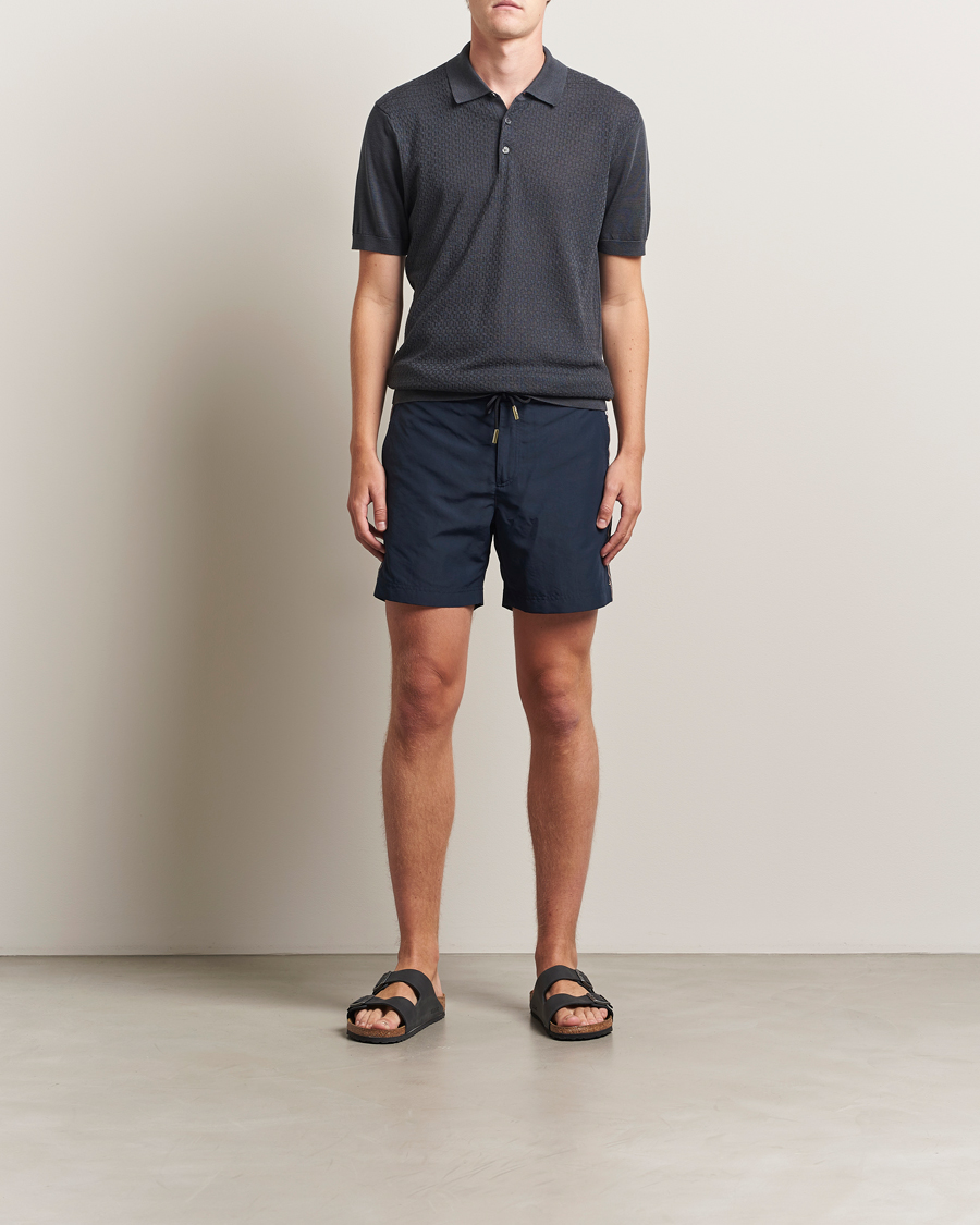 Orlebar Brown Burnham Silk/Cotton Polo Granite