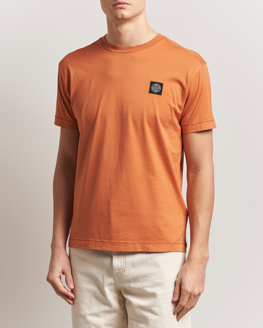 Stone Island Garment Dyed Cotton Jersey T-Shirt Sienna