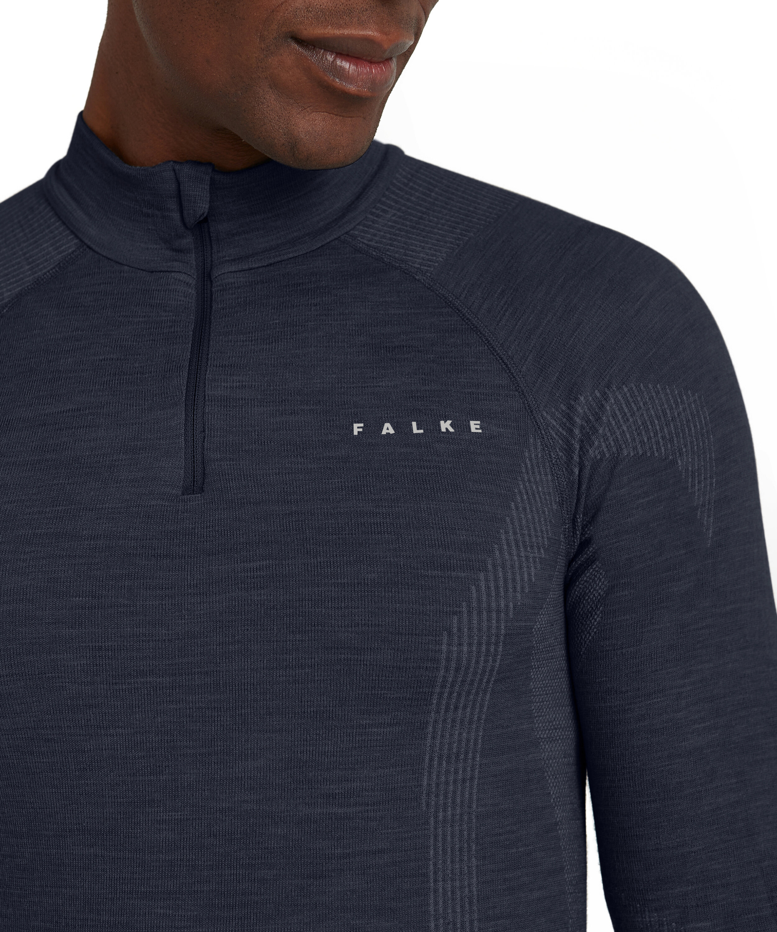 Falke Wool-Tech Longsleeve Zip Space Blue