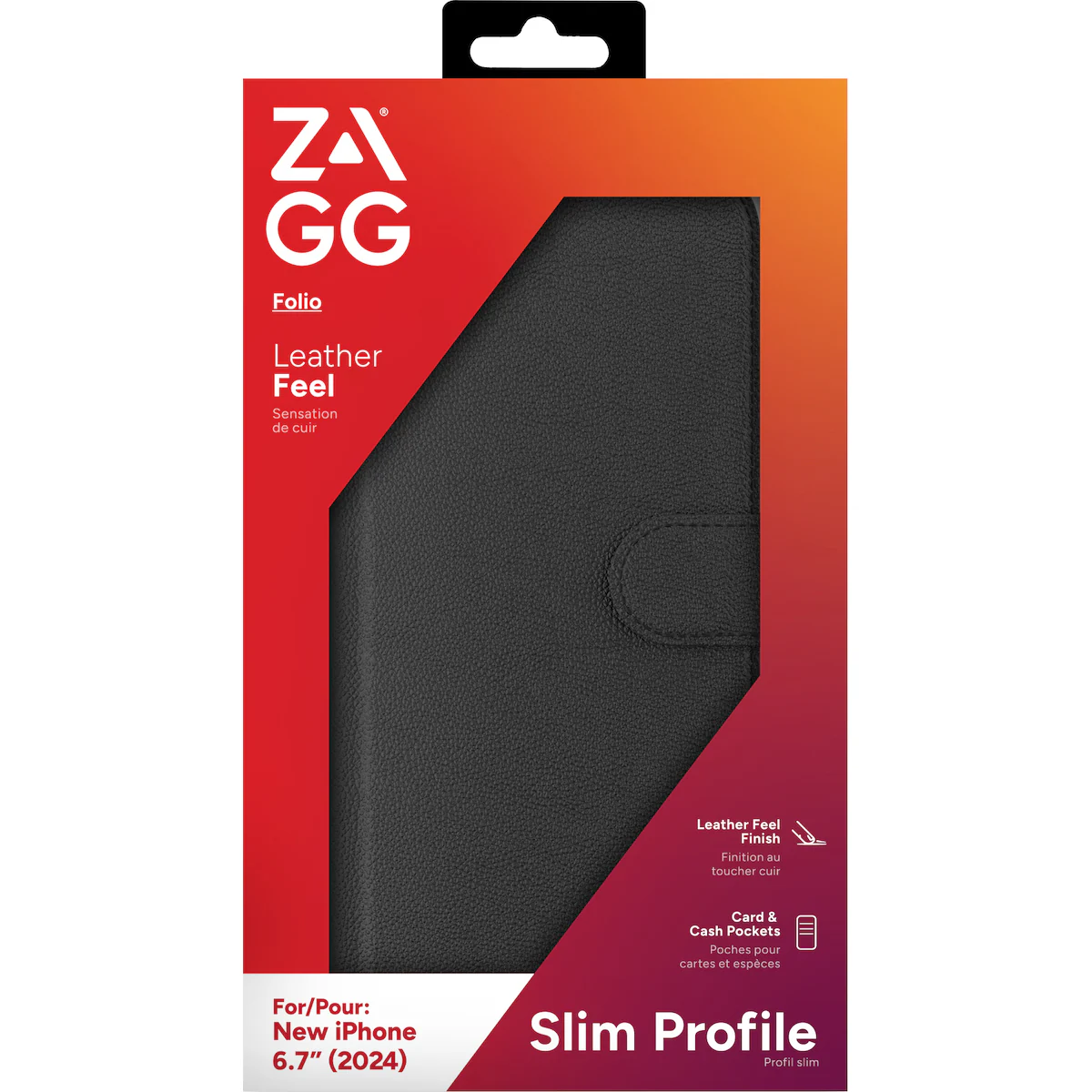 ZAGG foliodeksel for iPhone 16 Plus (sort)