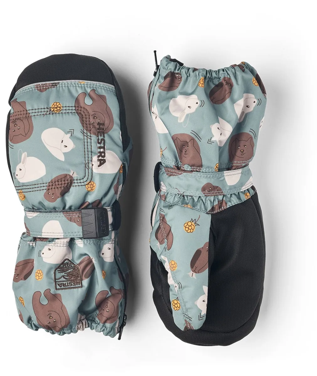 Hestra Baby Zip Long Mitt Sea Blue Print