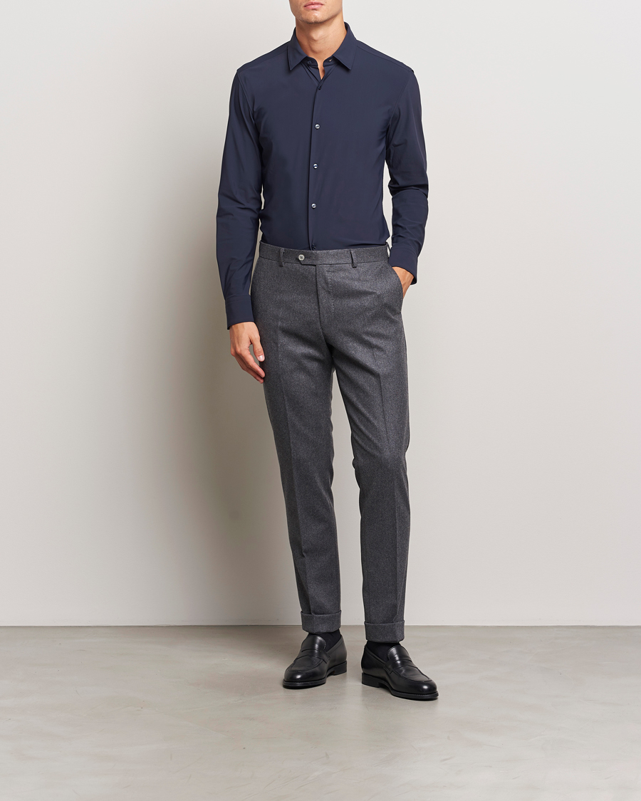 BOSS BLACK Hank 4-Way Stretch Shirt Dark Blue