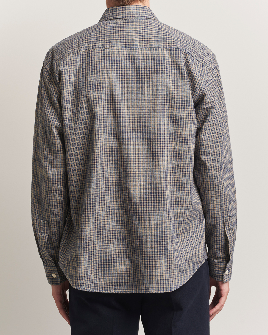 NN07 Deon Flannel Checked Shirt Indigo