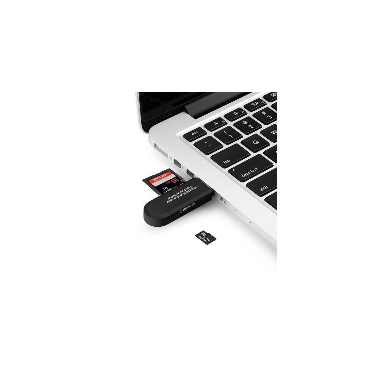 4 i 1 Minneskortleser med USB & MicroUSB