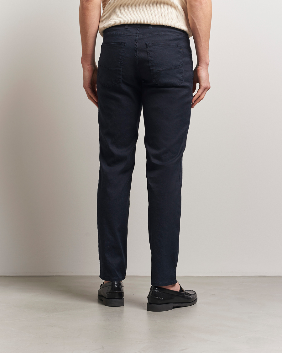 Brax Cadiz Linen-Flex 5-Pocket Pants Navy