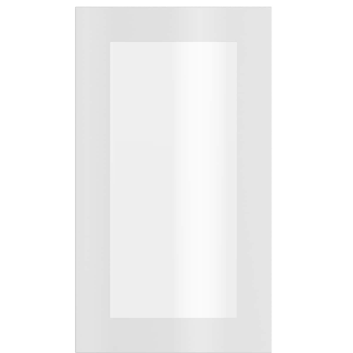 Epoq Gloss White vitrinedør med klart glass til kjøkken 40x70