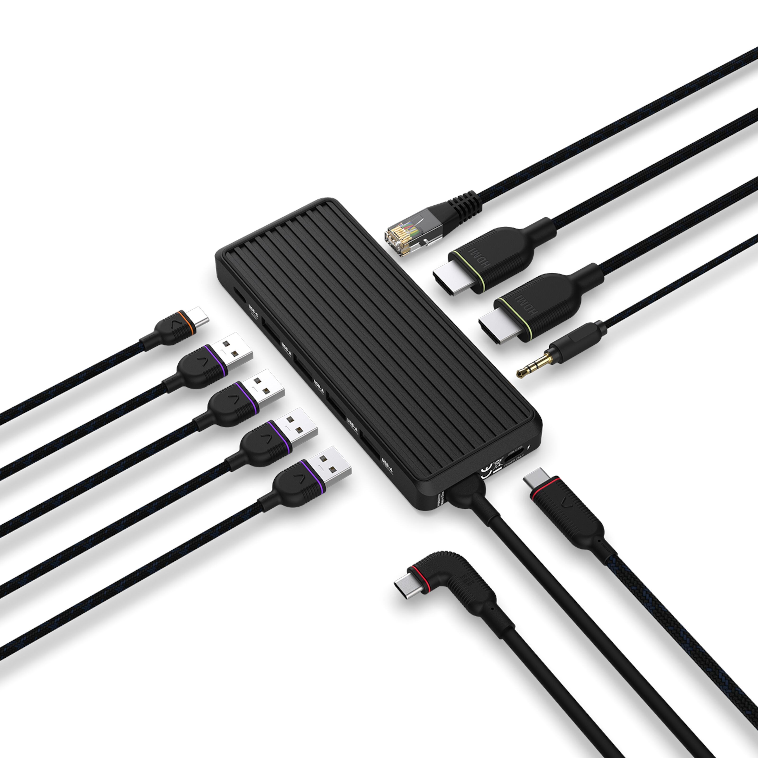 Unisynk USB-C-Hub 10 porter for to skjermer Windows