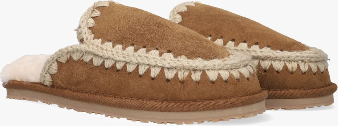 MOU cognac mou pantoffels slipper full eskimo stitch