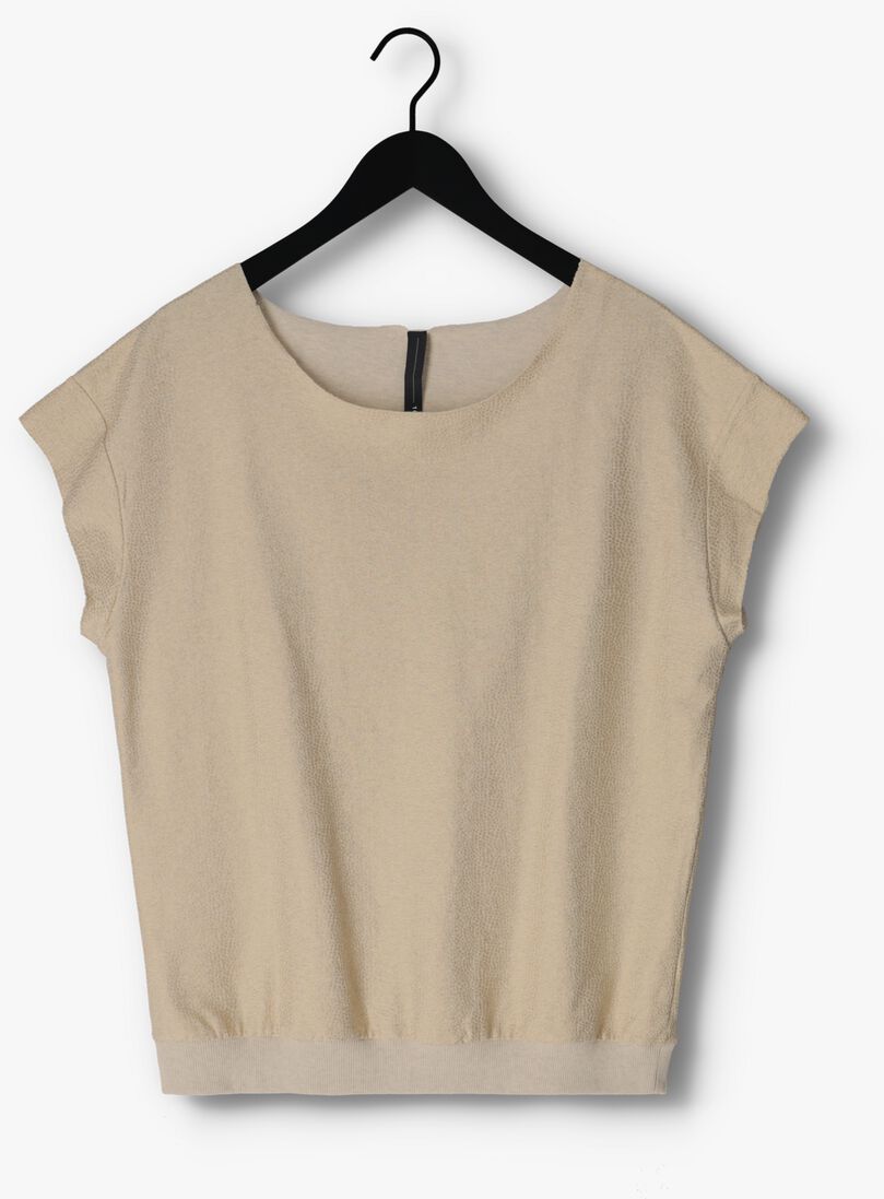 10DAYS beige 10days top short sleeve sweater foil