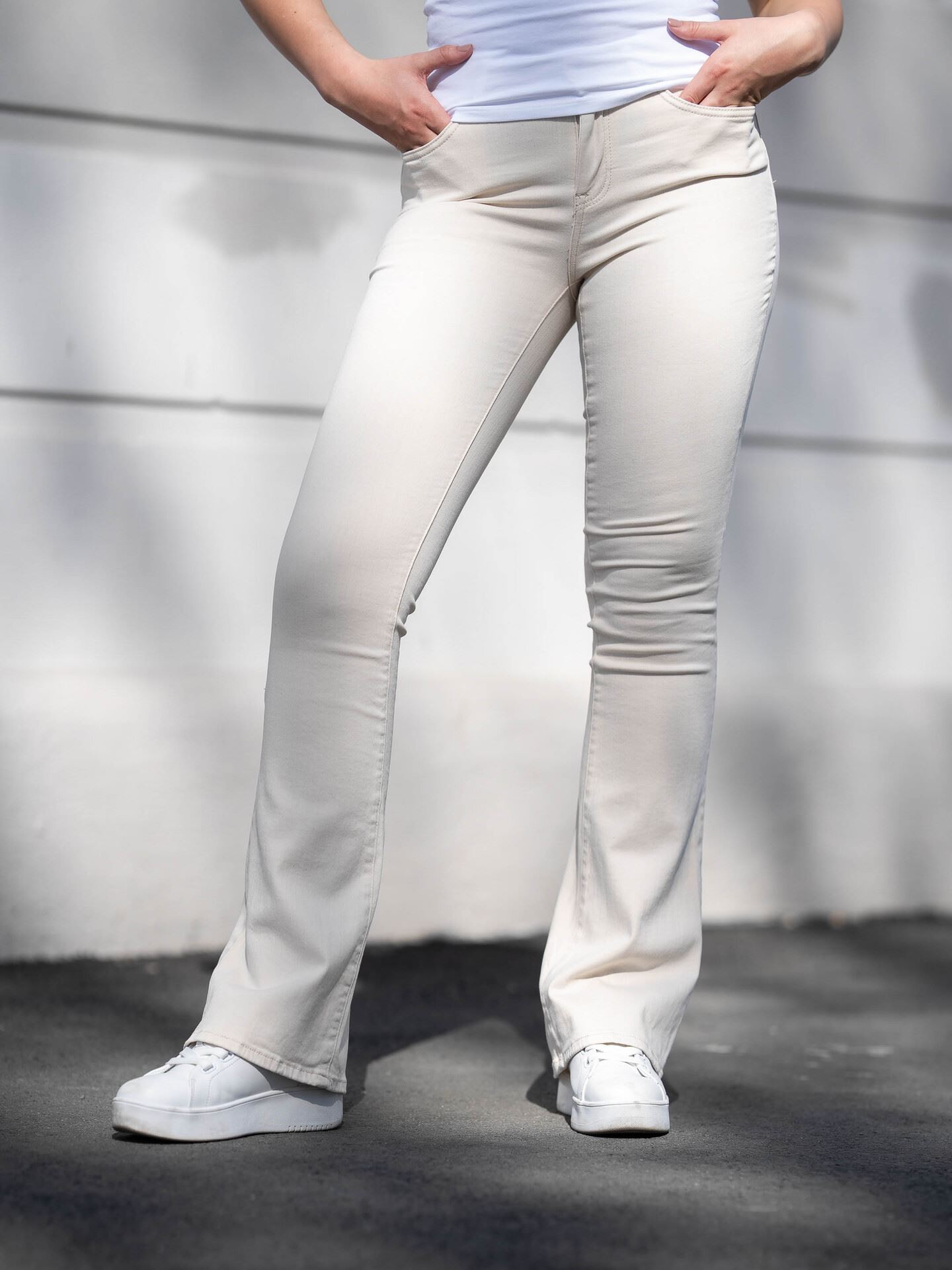 Blush Mid Flared Denim