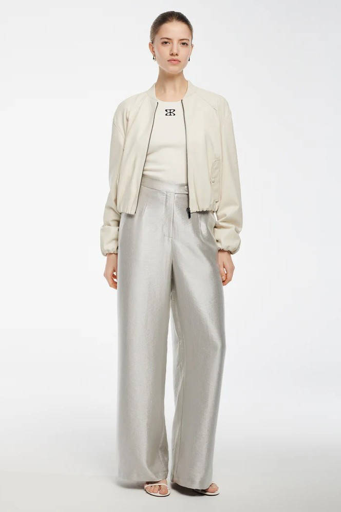 Studio AR by ARMA wide leg high waist broek zilver