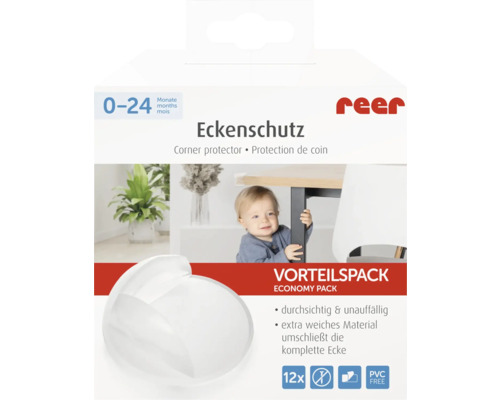 Reer transparante kunststof hoekbeschermers, 12 stuks
