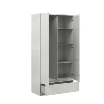 Kledingkast Neveda 2-deurs hoogglans wit 200x99x50 cm