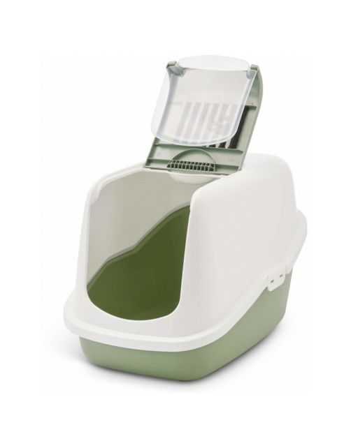 Savic Kattentoilet Nestor - Kattenbak - 56x39x38.5 cm Wit Groen M