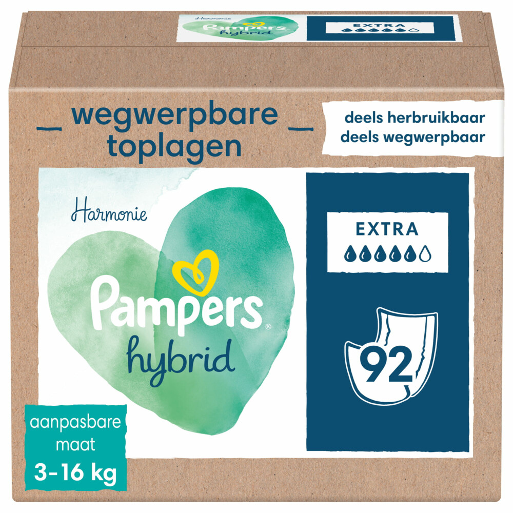 Pampers Harmonie Hybrid Wegwerpbare Toplagen Extra Absorberend92 stuks