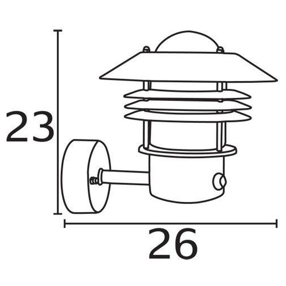 Vejers buitenwandlamp met sensor, gegalvaniseerd, staand, E27