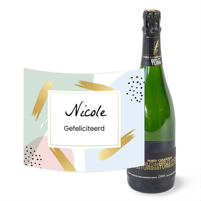 Maria Casanovas | Cava Brut  | Gefeliciteerd met eigen naam | 750 ml