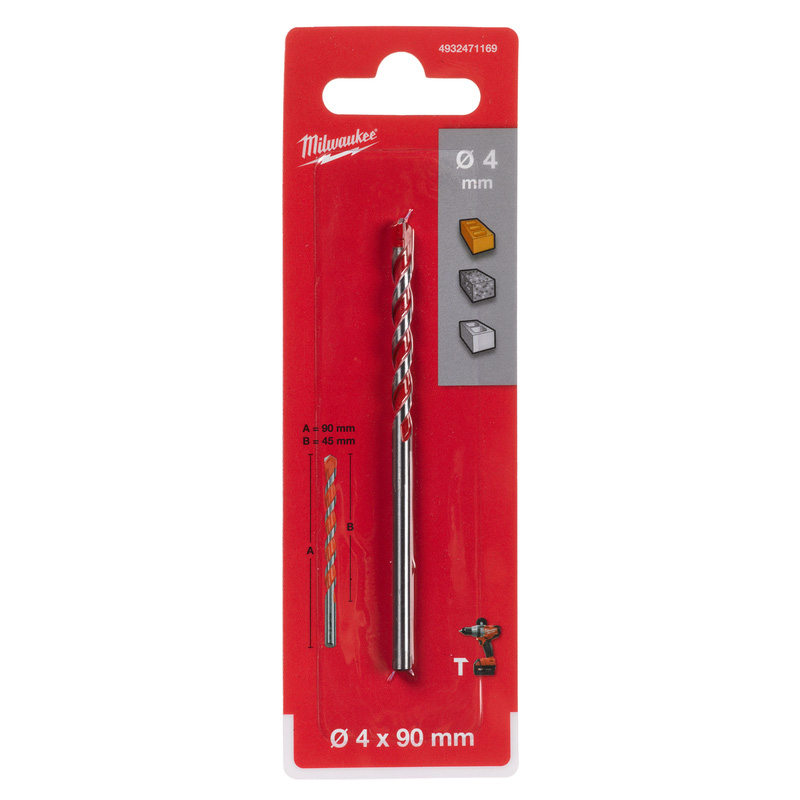 Milwaukee betonboor Premium 4x90mm