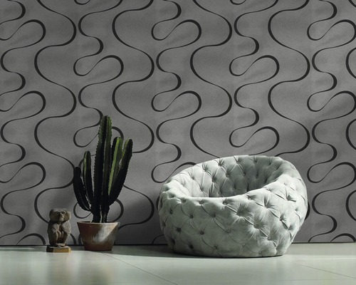 Vliesbehang 53340 Colani VISIONS abstract grijs zilver