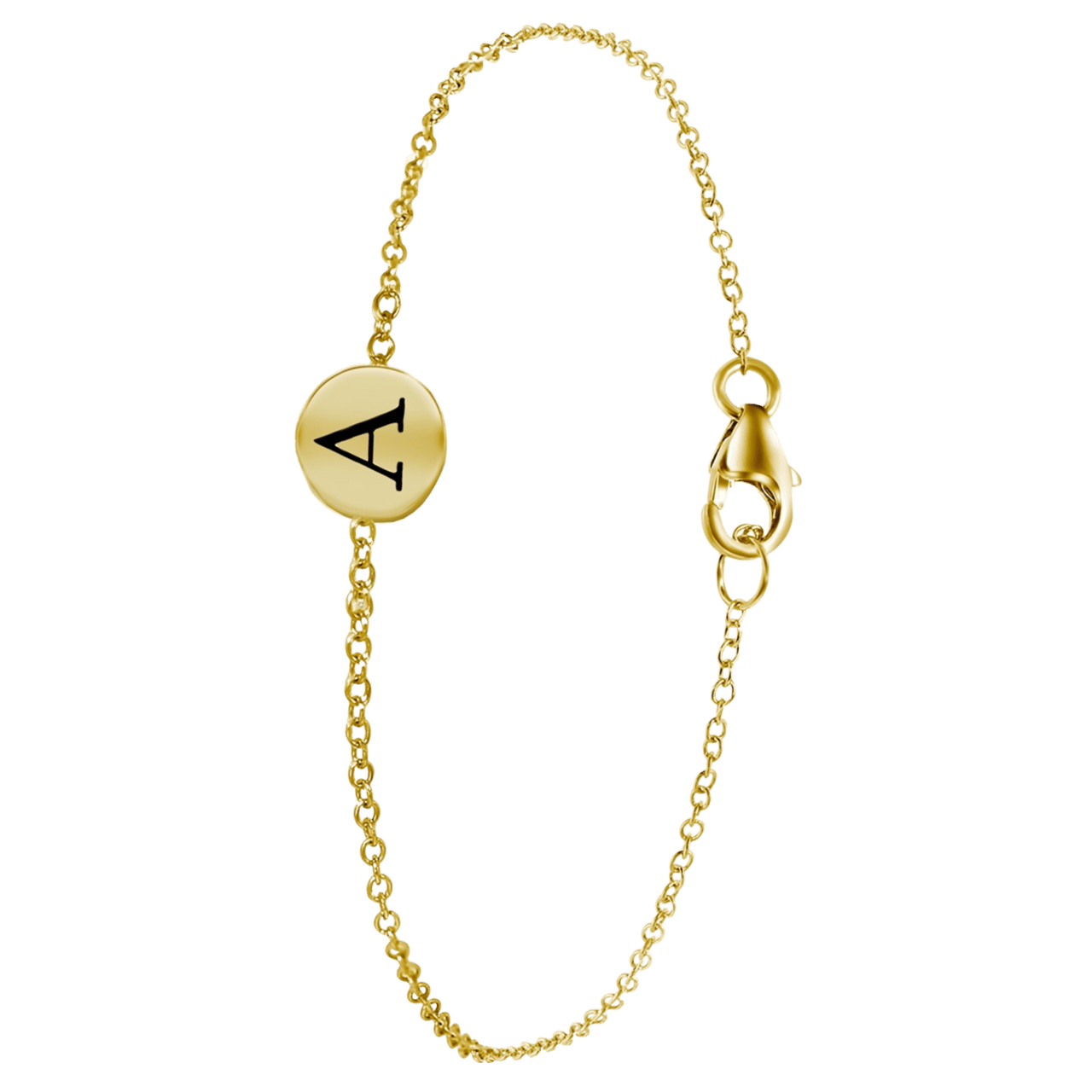 Zilveren armband alfabet goldplated