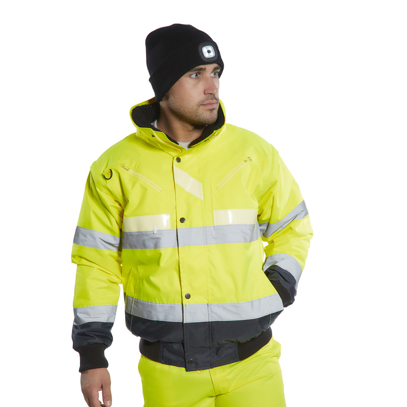 Portwest muts met usb oplaadbare LED lamp Voorlamp