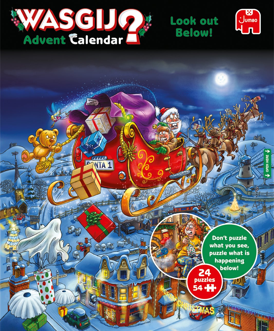 Jumbo adventskalender Wasgij Advent puzzels 29,5 x 35,8 x 7 cm