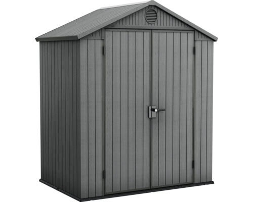 KETER Darwin 6x4 tuinhuis met dubbele deur inclusief vloer, 184,5 x 132,8 cm, grijs