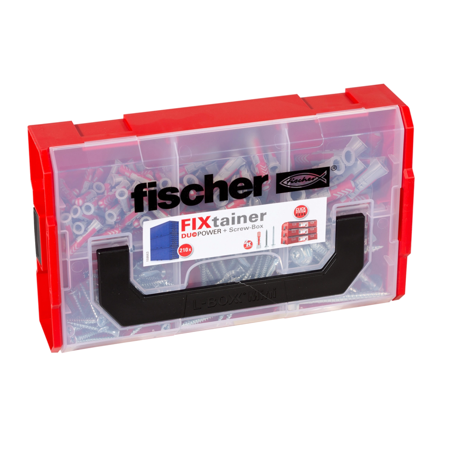 Fischer 536162 210-delige FixTainer DuoPower Pluggen-/schroevenset - Ø6, Ø8, Ø10mm