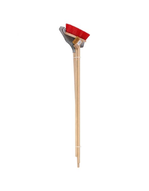 Talen Tools Set Bezem\/Hark\/Onkruidborstel - Reiningingsgereedschap -