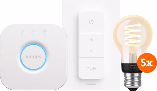Philips Hue Filament White Ambiance Standaard 5-Pack Startpakket