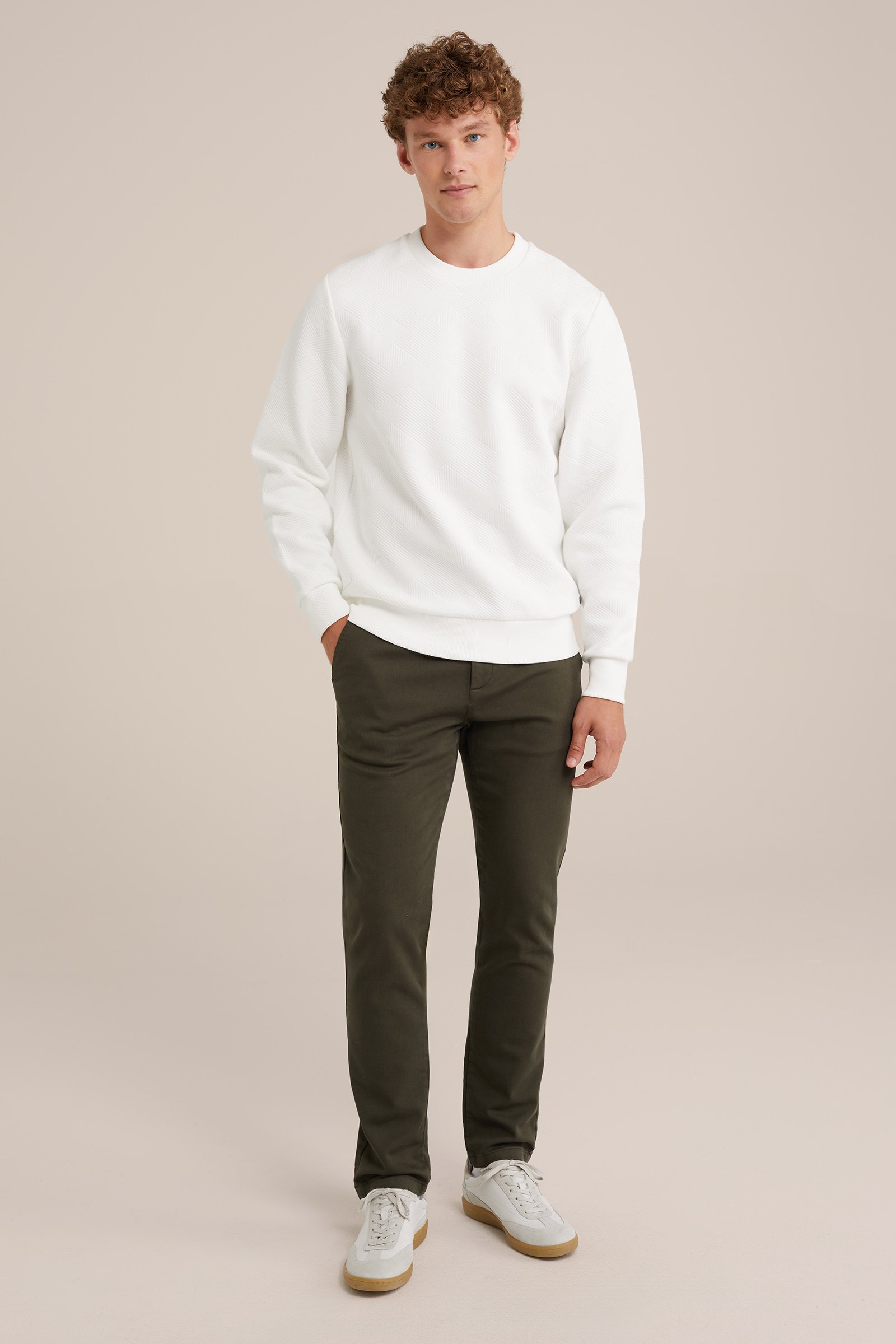 slim fit chino van jog kwaliteit Fundamentals Legergroen