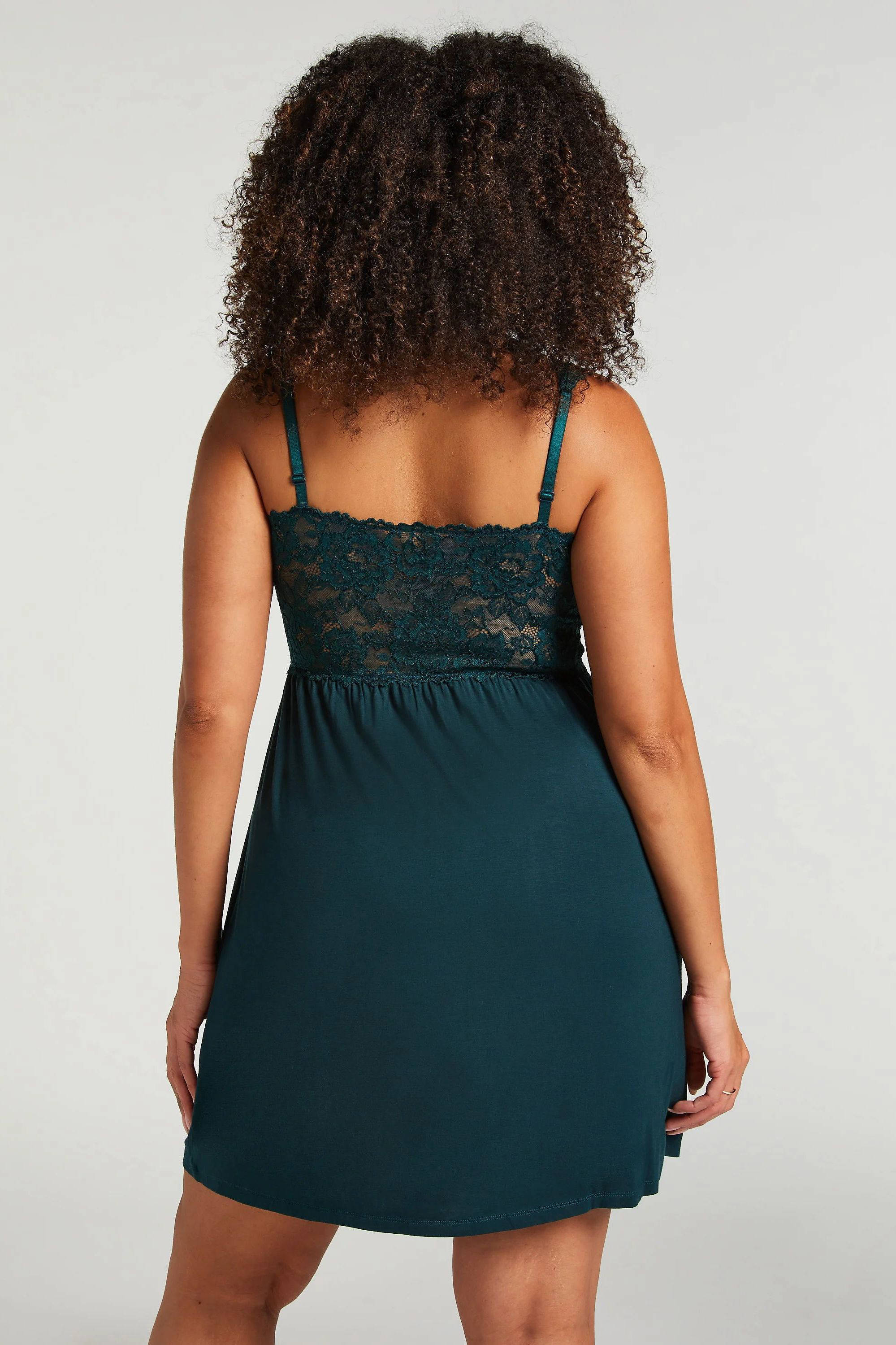 Hunkemöller slipdress Nora donkergroen