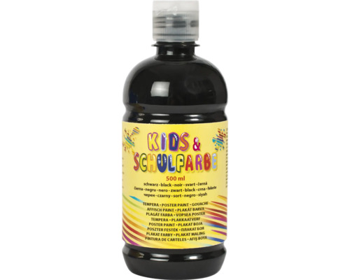 Kindertemperaverf, zwart, 500 ml