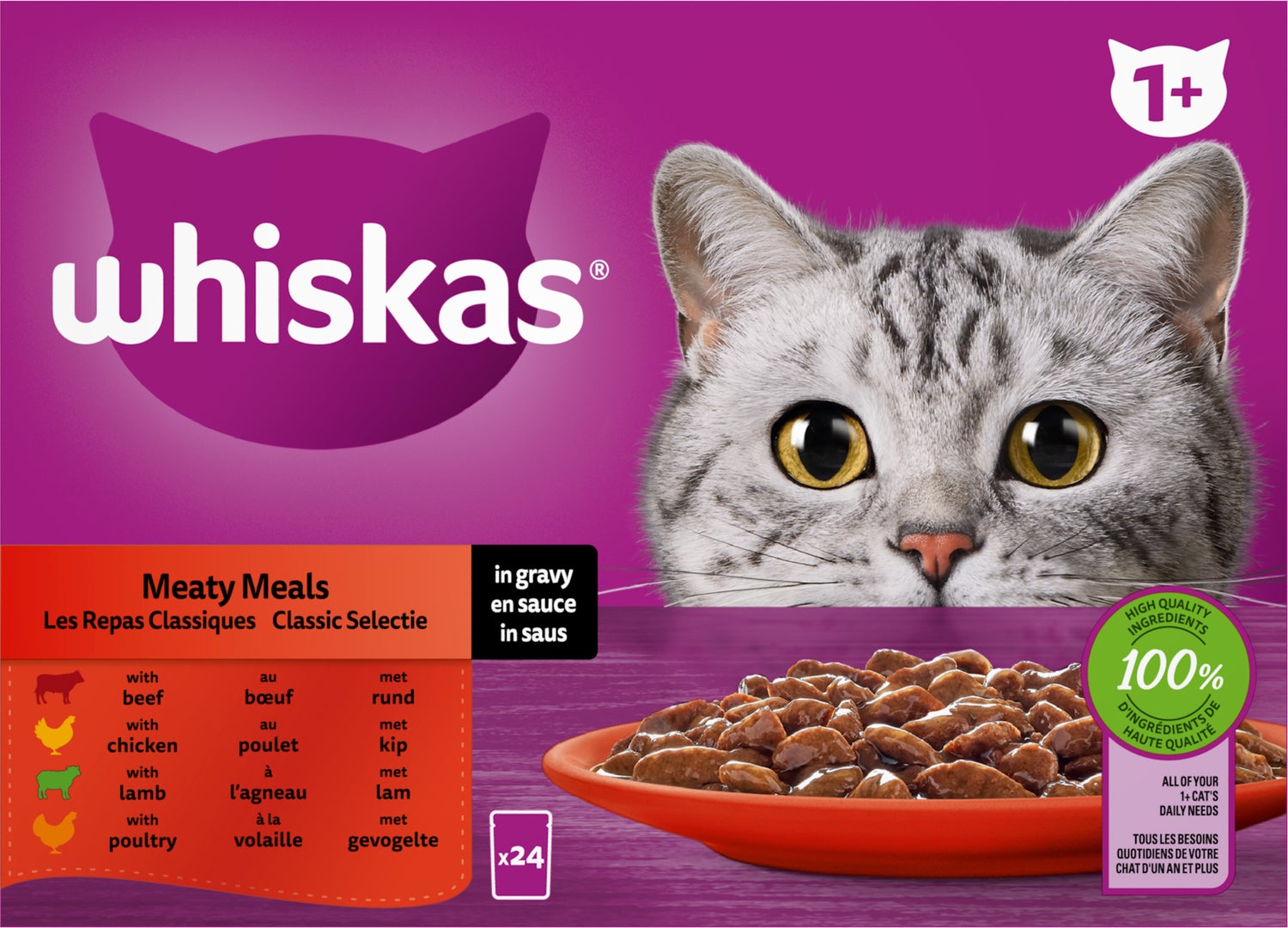 Whiskas kattenvoer in saus Classic Selectie adult 85 g 24 stuks