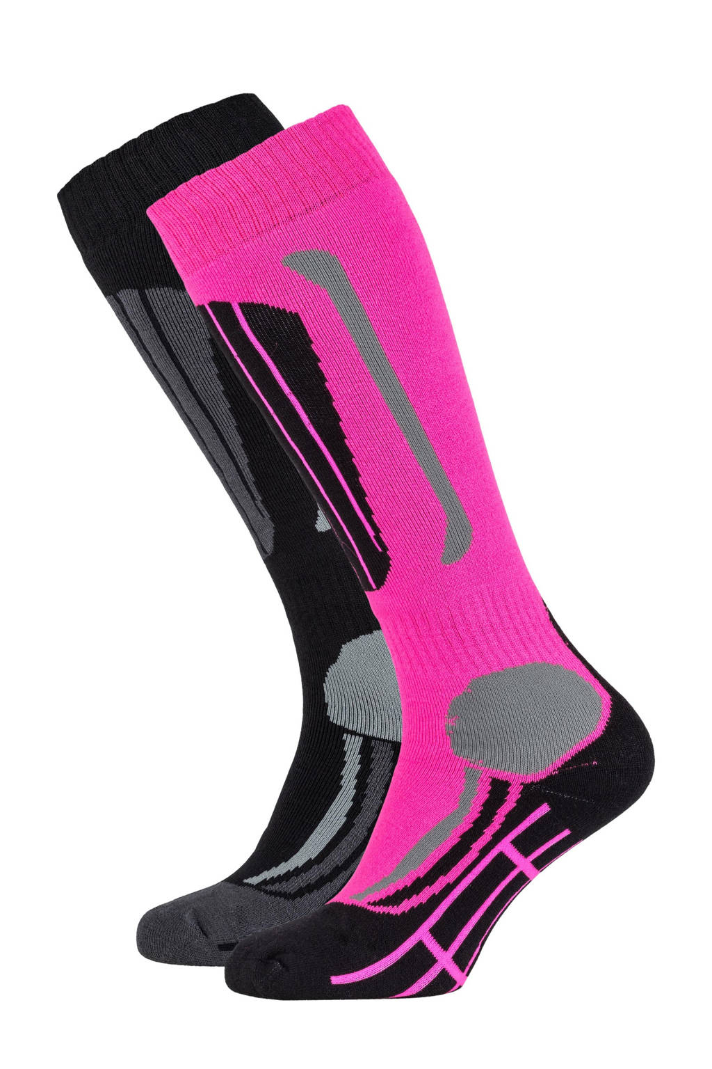 Falcon skisokken zwart/roze (set van 2 paar)