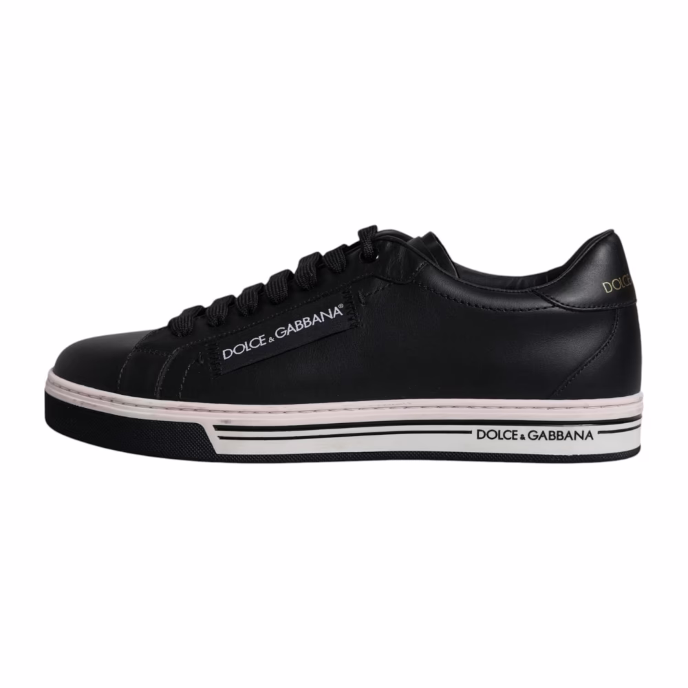 Dolce & Gabbana Zwart Wit Leren Veterschoenen