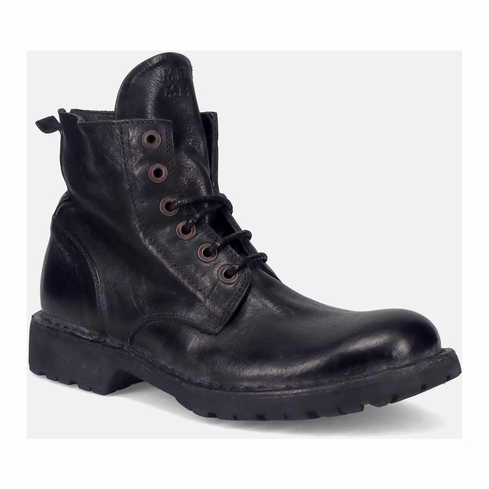 MOMA Zwarte Veterschoenlaars