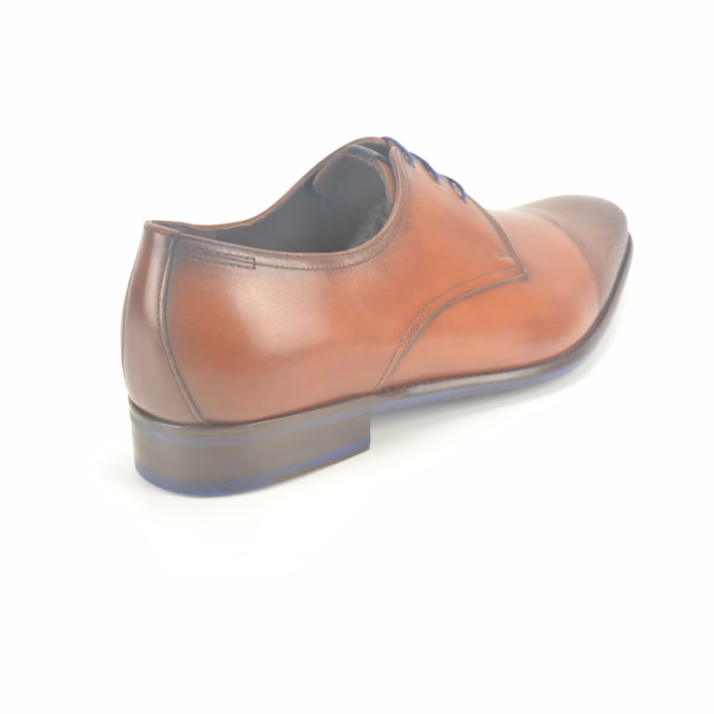 Floris van Bommel Elegante Cognac Geklede Schoenen Rechte Print