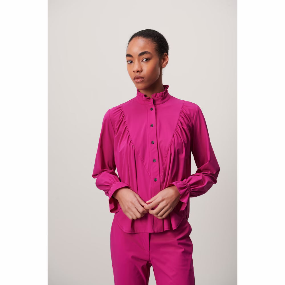 Jane Lushka Stijlvolle Roberta Blouse in Fuxia