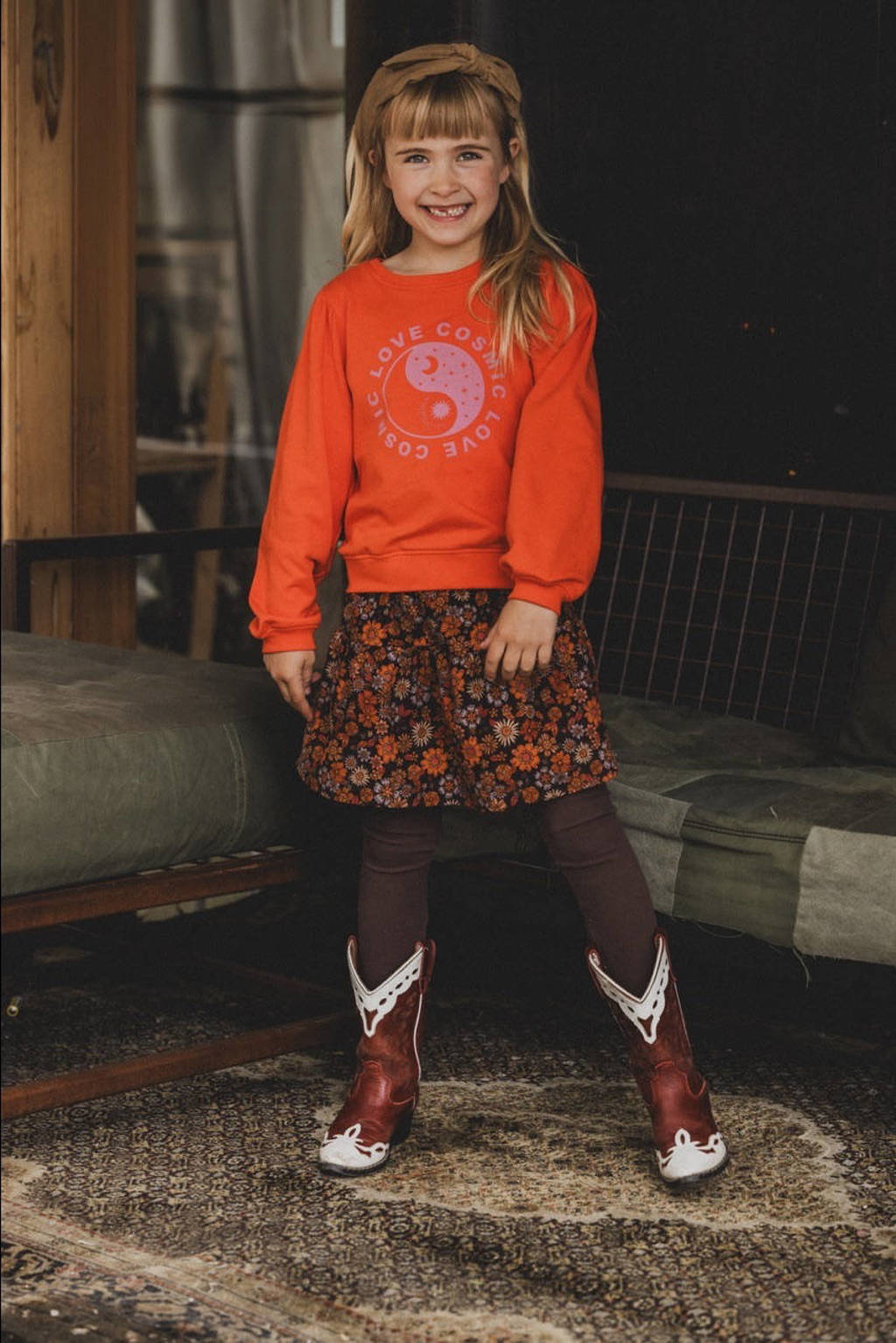 LOOXS corduroy mini rok oranje