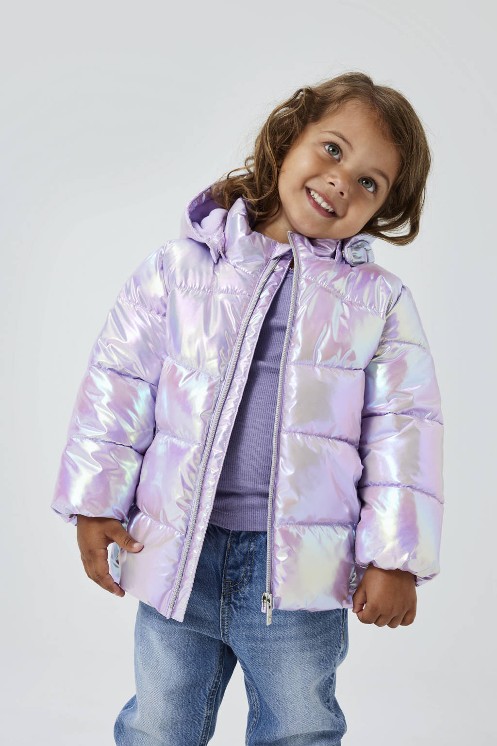 NAME IT gewatteerde winterjas NMFMOLINA roze