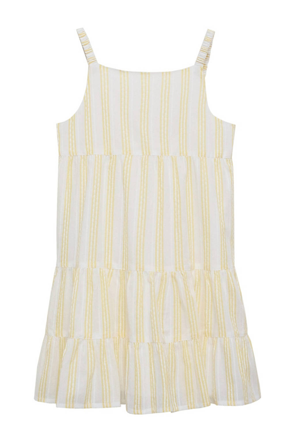 Mango Kids gestreepte jurk geel/wit