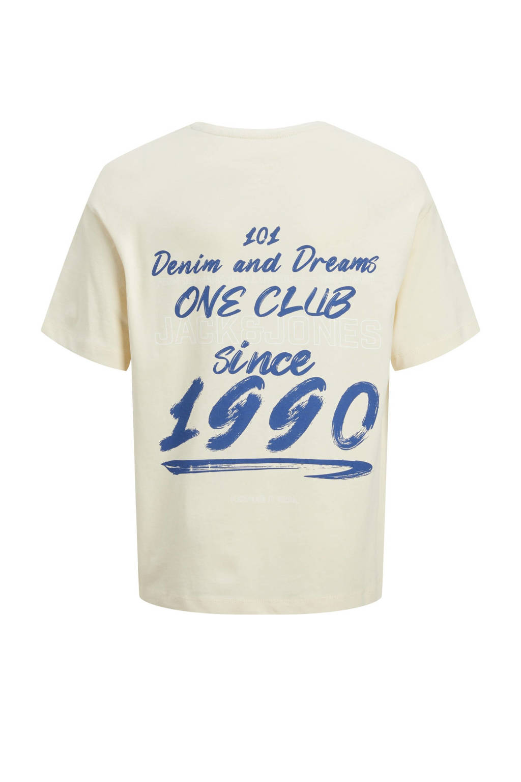 JACK & JONES T-shirt JJDDREAM met backprint ecru