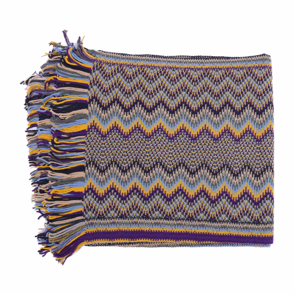 Missoni Geometrisch Patroon Franje Sjaal