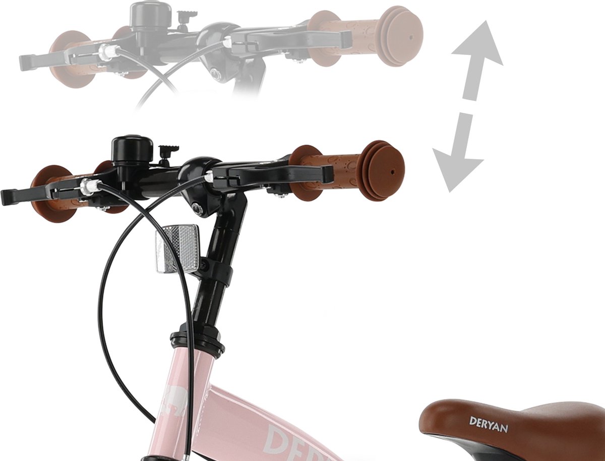 Deryan 14 inch Luxe 3-in-1 kinderfiets - Pink