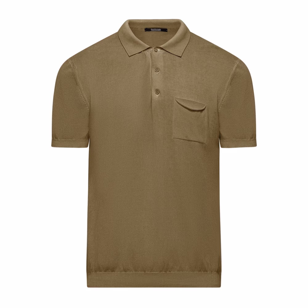 BomBoogie Zachte Gebreide Poloshirt Bruin