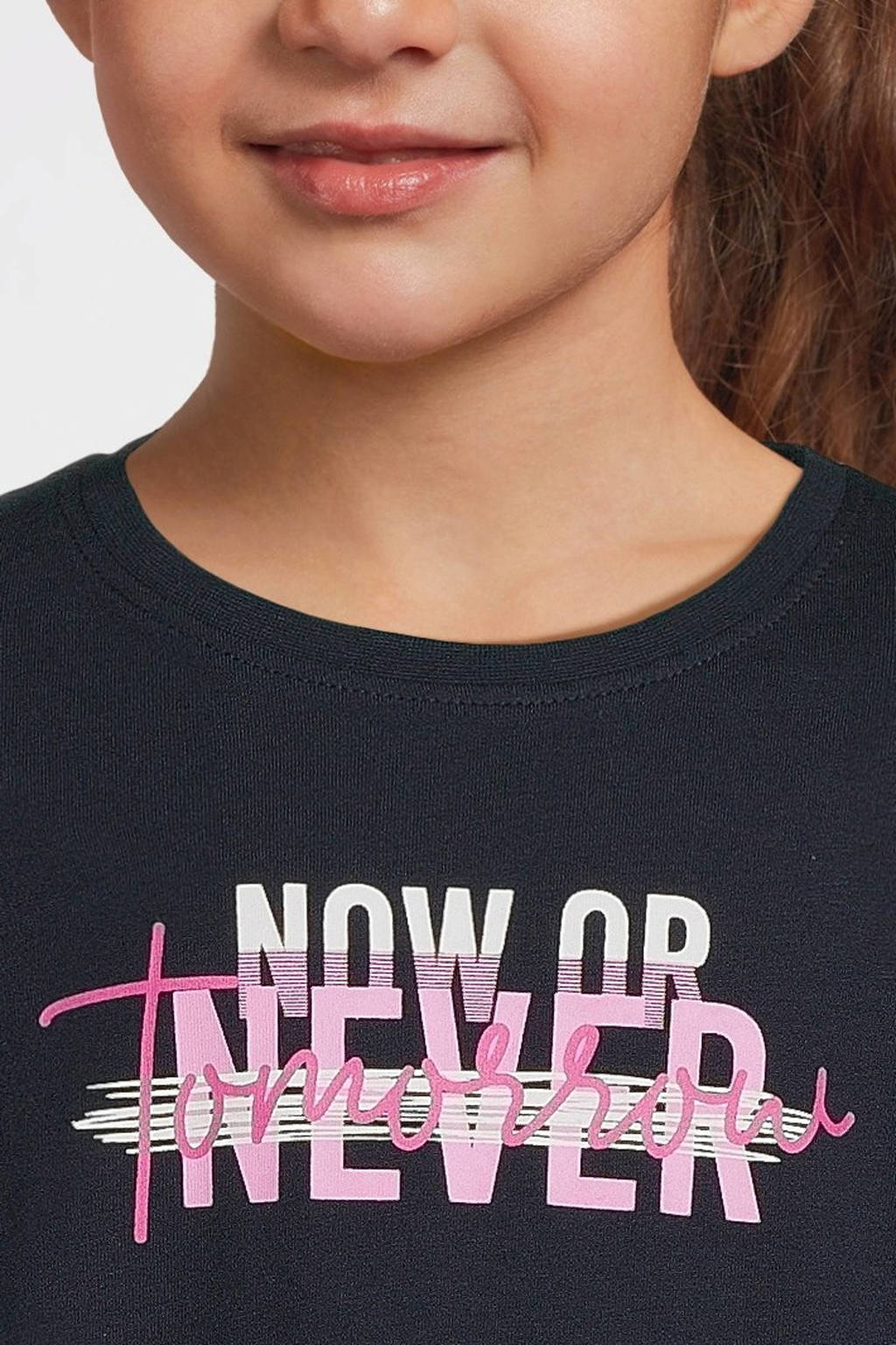 NAME IT longsleeve NKFVIOLET met printopdruk donkerblauw/roze/wit