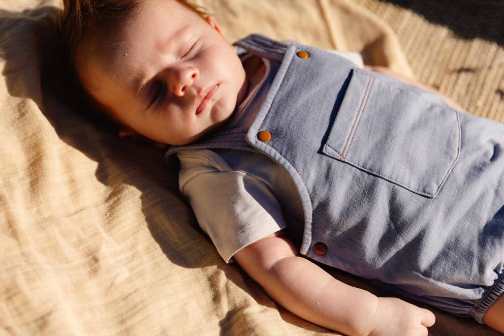 Quapi baby tuinbroek Dawn met zak detailgrijsblauw